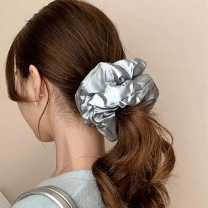 Inateannal Chouchou En Satin De Soie Grand Chouchou Élastique En Satin Bleu Grand Chouchou En Satin Chouchou Surdimensionné Attache Cheveux Épais Porte Queue De Cheval En Satin Bandes De Cheveux (Inateannal, neuf)