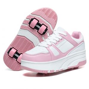Hiseng Chaussure Roller Fille, Basket Roller pour Enfan Chaussure a Roulette Garcon Fille Gar&ccedil;ons Chaussures Roller Roues Basket a Roulette Adolescents pour Ext&eacute;rieur 29-40EU pour Enfants (Hiseng, neuf)