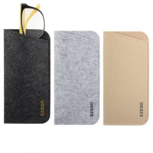 MIRKUZI &Eacute;tuis &agrave; lunettes homme Ensemble de 3 lunettes en feutre, sac de rangement pour lunettes de soleil, sac de transport, &eacute;tui &agrave; lunettes de poche souple, sac pour lunettes de soleil (HU  YIFENG UK SHOP, neuf)