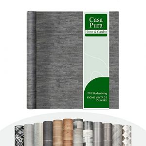 casa pura | Chêne Vintage Sombre | Sol en vinyle au mètre - Aspect bois carrelage - Revêtement de sol en PVC - Revêtement de sol | 100 x 350 cm (MEISTEREI, neuf)