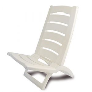 Chaise de plage en plastique coloré pliable Set of 2 blanc (ZAKFISHERMAN, neuf)