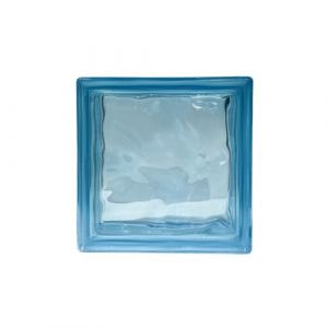 Pavés Smart Ondulé Bloc de verre coloré dans la masse Light Blue | Dimension 190 x 190 x 80 mm | Euro/pcs. 4,50 | Unité de vente : une boîte de 6 pièces. (FUTURE EURO TRADE, S.L., neuf)