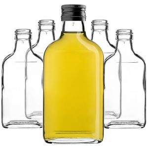 KADAX Lot de 5 flacons de 200 ml, petites bouteilles en verre avec bouchon &agrave; vis, flacons vides &agrave; remplir, mini bouteilles pour liqueur, eau de vie (Noir) (KADAX, neuf)