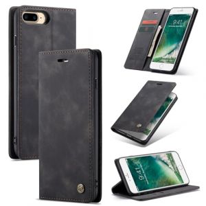 Ottcooed Coque pour iPhone 8 Plus/iPhone 7 Plus, Etui Protection Housse Premium en Cuir PU, Emplacements Cartes Magn&eacute;tique Pochette de Portefeuille Flip Case pour iPhone 7 Plus / 8 Plus - Noir (Ottcooed EU, neuf)