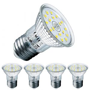EACLL Ampoule LED E27 Blanc Froid 4.9W Équivalent Incandescence Halogène 75W, Lot de 4. 710 Lumens 4000K Non Dimmable, Large Faisceau 120° Spot, Éclairag sans Scintillement, R50 Lampe à Réflecteur (EACL, neuf)