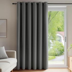 Deconovo Rideaux Occultants Isolant Thermique Anti Froid, 200X260 CM (Largeur X Hauteur), Rideaux pour Salon et Chambre, Design Moderne &agrave; Oeillets, Gris Clair, 1Pi&egrave;ces (Deconovo-Home, neuf)
