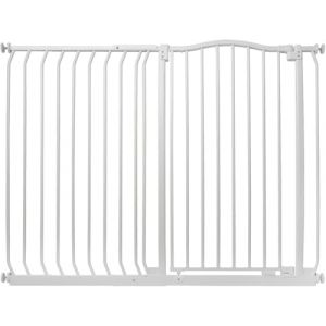 Bettacare Barri&egrave;re pour Chien &agrave; Design Courb&eacute; Extra Haute, Barri&egrave;re &agrave; Pression pour Chien et Chiot, Installation Facile, 125cm - 134cm, Hauteur Extra Haute de 100cm, Couleur Blanc Mat (SAFETOTS, neuf)