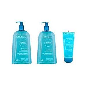 BIODERMA | ATODERM Gel Douche Lot de 2x1 litre + Atoderm Format voyage Offert 100ml | Gel Nettoyant Douceur | Sans Savon | Adoucit | Protège (Cosmeco, neuf)