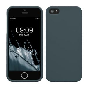 kwmobile Housse Compatible avec Apple iPhone SE (1.Gen 2016) / iPhone 5 / iPhone 5S Coque - Housse de t&eacute;l&eacute;phone Protection Souple en Silicone - Ardoise fonc&eacute;e (SX-Commerce, neuf)