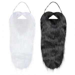 ISAKEN Barbes artificielles, Fausse Longue Barbe Hommes Moustaches Grande Barbe Moustache Artificielle Drôle Fausse Moustache pour Spectacles Mascarade Accessoires de Visage (Qpolly, neuf)