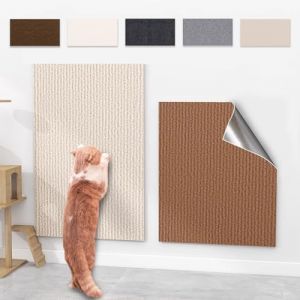 Tapis griffoir adhésif pour chat, tapis d'escalade, tapis de protection découpable pour meubles mural et canapé (marron foncé, 40 x 100 cm) (Bobomon, neuf)