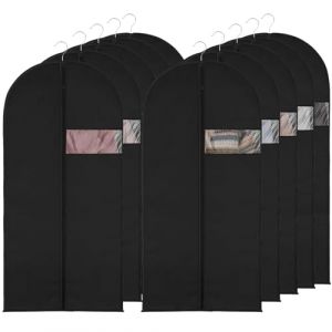 Zythrem 10 Pièces Housse Vetements à Suspendre, 60x140cm Housse Vetement avec Zip, Housse de Vetement Penderie étanche à L'humidité et à la Poussière pour Jupe Longue Costumes Manteaux (ZHANGHHH, neuf)