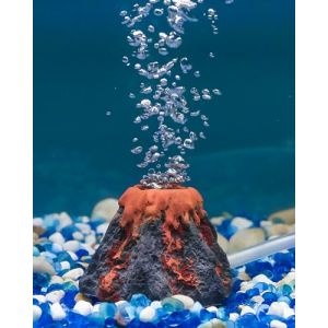 Pawfly Aquarium Volcan Ornament Kit Aquarium Décoration Mini résine Décoration volcanique Paysage avec Bulleur à Pierre d'air Tuyau Accessoires pour compagnies aériennes pour l'oxygénation (Pawfly EU, neuf)