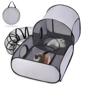 Tailtastic Parc pour Animaux de Compagnie avec Tunnel environnant, Parc pour Chat ext&eacute;rieur/int&eacute;rieur avec c&ocirc;t&eacute;s Doux Respirants, Tente Portable pour Petits Animaux, Tente Portable avec Sac de (ZN-M, neuf)