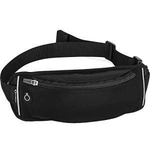 MYCARBON Sac Banane L&eacute;ger Fanny Pack Sac Banane Imperm&eacute;able avec Casque Trou Ceinture Sac de Voyage pour Les Vacances Camping (Noir) (XinYu TECH, neuf)