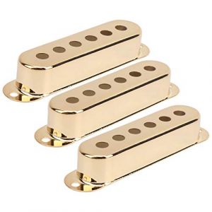 Keenso Lot de 3 housses de micro en laiton à bobine unique pour guitare électrique ST SQ 48 mm/50 mm/52 mm (doré) (Geeriuu, neuf)