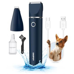 Casfuy Tondeuse à pattes de chien - Tondeuse silencieuse avec double paire de ciseaux - Rechargeable par USB - Pour l'épilation des pattes, des yeux, des oreilles, du visage et des fesses (Ospets Store, neuf)