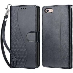 Coque pour iPhone 6 / iPhone 6s, Housse Etui Portefeuille Cuir Multifonction, Fermeture Magn&eacute;tique &agrave; Clapet Anti-Choc Compatible avec Coque iPhone 6 Book - Noir (KENHONER, neuf)