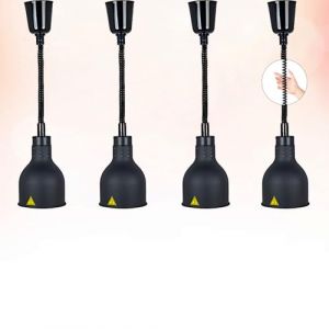 Aocay Lampe Chauffante Cuisine Professionnelle, Lampe Chauffe Plat Infrarouge Cuisine Suspendu, 19/25cm Lampe Chauffante Alimentaire Réglable Commerciale Cuisine, Restaurant, Buffet(D-19cm,4 Pièces) (zlmshop, neuf)