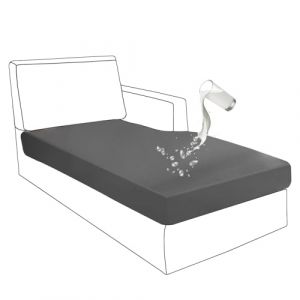 BXFUL Housse de Coussin Extensible de canap&eacute; imperm&eacute;able, Simili Cuir Housse Coussin D'assise Antid&eacute;rapant Housse de si&egrave;ge de canap&eacute; pour canap&eacute; (M&eacute;ridienne,Gris fonc&eacute;) (ZIQIONG, neuf)