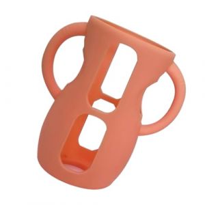 Couvre-biberon En Silicone Pour Biberons Nouveau-nés, 240ml Housse En Silicone Avec Poignée - Anti-chute Et Antichoc, Légère Et Portable, Housse Isolante En Verre Pour Une Alimentation Facile (Orange) (girenyat, neuf)