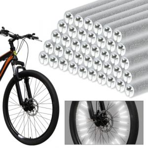 USENG 72 Pièces Réflecteurs de Rayons 360° Visibilité Réflecteur de Rayon de Vélo,Réflecteurs de vélo Réfléchissants de Bicyclette,Réflecteur de Roue de Bicyclette Rayons Tubes Réflecteurs pour Rayons (Ficsór, neuf)