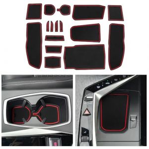 CDEFG Compatible avec Peugeot e-3008 e3008 2024 2025 Tapis de sol en caoutchouc pour console centrale Antid&eacute;rapant e 3008 Tapis en caoutchouc antid&eacute;rapant e-308 GT Allure 2024 Accessoires (Rouge) (C D E F G, neuf)