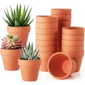 JAONLD Pot Plante Int&eacute;rieur 20 Pi&egrave;ces Pot Fleur Peinture Graffiti 4 x 4,5 cm Pots en Terre Cuite Rond pour la Peinture, la Culture de Plantes Grasses, de Mini Plantes, L'artisanat (XINDONGLI, neuf)