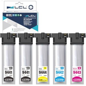 LCL Cartouches d'encre T9441 T9442 T9443 T9444 Compatible pour Epson Workforce Pro WF-C5210 WF-C5210DW WF-C5290 WF-C5290DW WF-C5710 WF-C5710DWF WF-C5790 WF-C5790DWF WF-C5790DW (5-Pack，2KCMY) (Great Office, neuf)