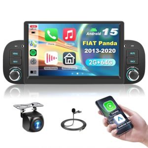 2G&64G VECHTEL 9" Autoradio pour Fiat Panda 2013-2020 avec Carplay Android Auto sans Fil,Android 15,Auto Radio Bluetooth FM/RDS Radio,EQ,Mirror Link,Navi Wi-FI/cam&eacute;ra de recul AHD (VECHTEL, neuf)