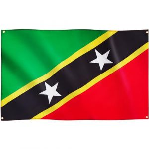 Runesol Drapeau Saint-Kitts-et-Nevis, Drapeaux de Saint-Christophe-et-Niévès, 91x152cm, 3ft x 5ft, 4 Anneaux, œillet dans chaque coin, Drapeau caribéen, Saint Christophe, Jour du carnaval, Extérieur (Buydefinition, neuf)