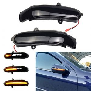 LEDFEWAG 2 pi&egrave;ces LED Feux de jour Clignotant Lat&eacute;raux Dynamique Ambre R&eacute;troviseur Compatible pour C Class W203 S203 CL203 (NMXPW, neuf)