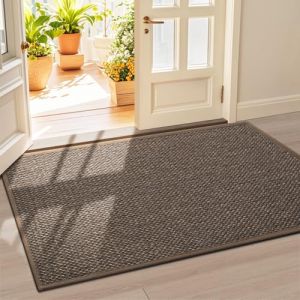 LEKEEPGO Tapis Entree Interieur, Paillasson Interieur Entree Antidérapant, Tapis Interieur Entree Absorbant Lavable, Tapis d'Entrée Fin Tapis de Porte pour Entrée, Couloir, Cuisine, Brun, 90 x 150 cm (LEKEKE, neuf)
