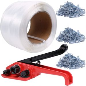 U.S. Solid Kit de cerclage pour palette, outil d'emballage, 500m de corde tressée, bobine de cerclage en composite PP, 300 attaches métalliques (Joyfay International, neuf)
