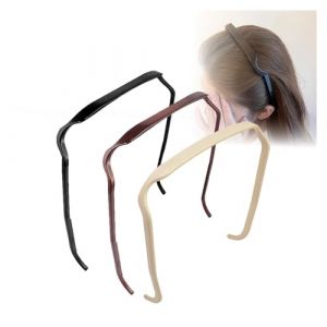 Lunettes de soleil invisibles, serre-têtes carrés, bandeau épais et bouclé, for femmes et hommes (marron et noir (3 pièces), grande taille)(Mixed color(3pc)) (xinzhijia, neuf)