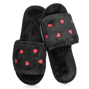 Kaempe Chaussons pour femmes en peluche, chaussons chauds pour femmes pour l'hiver (Black, Adulte, 37, Num&eacute;rique (intervalle), Syst&egrave;me Taille Chaussures EU, 38, Moyen) (ZINIMAOYI, neuf)