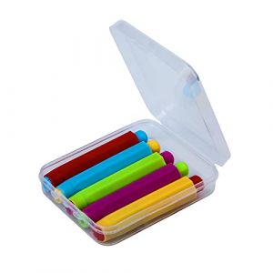 LUTER 5pcs Porte-Craies, Réglable avec Étui Rigide de Rangement Bâton Porte-Craies Hexagonal en Rouge Rose Bleu Jaune Vert pour Enseignants Étudiants Bureau Salle de Classe (Craie Non Incluse) (YYreach, neuf)