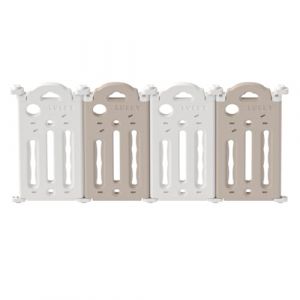UBRAVOO Panneaux d'extension de parc en plastique pour bébé et tout-petits - Lot de 4 panneaux (Gris Blanc) (Lumocell, neuf)