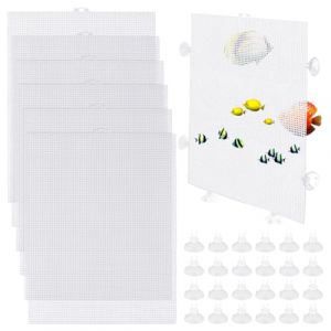 OLYCRAFT 4Pcs s&eacute;parateur D'Aquarium de 33.5x26cm avec 24 ventouses Filtre D'Aquarium Blanc Plateau Inf&eacute;rieur D&eacute;coupable S&eacute;parateur D'Aquarium pour Aquarium S&eacute;paration D'Aquarium &Eacute;levage Mixte (OLYCRAFT EU, neuf)