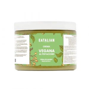 EATALIAN by AMZ BETTER Crème de Pistache Vegan, Délicieuse Crème à Tartiner Végétalienne, Idéale sur le Pain, avec de la Glace, Pour Décorer les Gâteaux et pour Dubai Chocolate, 500g Made in Italy (BETTERSHOP SRL, neuf)