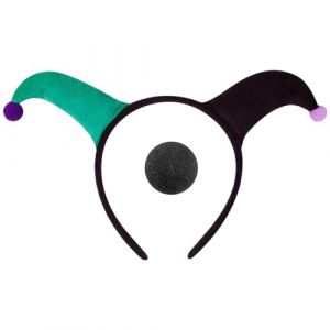 amangul Ensemble bandeau et nez de clown - Accessoires de costume amusants - Couvre-chef pour Halloween et f&ecirc;te (noir et clow) (dongguanshiyufenghanggzhongbiaoyouxiangongsi, neuf)