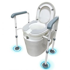 Rehausseur de Toilettes Adulte, Chaise Perc&eacute;e Adulte avec Accoudoirs, Rehausseur WC Adulte R&eacute;glable en Hauteur pour les Personnes &acirc;g&eacute;es, les Femmes Enceintes, les Personnes Handicap&eacute;es (heartlessbattle, neuf)
