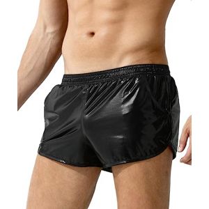 Casey Kevin Short Cuir Homme Sexy Boxer Taille Basse Métallique Boxershorts Beach Show Disco Club Costumes (Casey-Kevin, neuf)