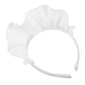 OATIPHO bandeau de femme de chambre Casque de fête décoration de cerceau de cheveux ornement de cerceau de cheveux accessoires de costume de femme de chambre mode large chiffon blanche (Tsun Ki-sung, neuf)