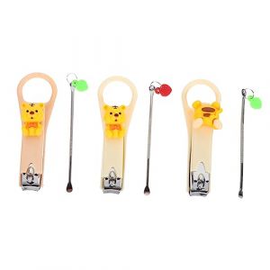 Veemoon Coupe-ongles M&eacute;nager et Cure-oreilles Portable 3 Pi&egrave;ces Taille Moyenne Beige Cure-oreilles Int&eacute;gr&eacute; pour Usage Domestique et Voyage (lucy Liu, neuf)