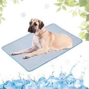 Tapis Rafraichissant Chien, Tapis Refroidissement pour Chiens Chats et Animaux de Compagnie pour l'&eacute;t&eacute;, Lavable pour Caisses/Chiens Chenils/Lits(Bleu,100x150cm) (LEZN, neuf)