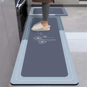 Highdi Absorbant Diatomite Tapis Cuisine, Exquis Moderne Tapis Cuisine Devant Evier S&eacute;chage Rapide, Tapis Cuisine Antid&eacute;rapant, Lavable Tapis de Cuisine, pour Cuisine, Salon (50x200cm,Pissenlit 1) (Highdi, neuf)