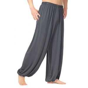 MESHIKAIER Grande Taille Super Doux Sarouel Pantalon Femme en Modal pour Yoga, Harem, Sport, Jogging, Danse - &Eacute;lastique et Extensible (XL, Gris Fond&eacute;) (MEISIKAIER, neuf)