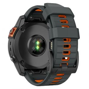 MYSNBKN Bracelet 26mm pour Garmin Fenix 7X Pro/Fenix 7X/Fenix 6X/Fenix 6X Pro/Fenix 5X/Fenix 5X Plus/Fenix 3/Fenix 3 HR, bracelet de remplacement en silicone souple (MYSNBKN-FR, neuf)