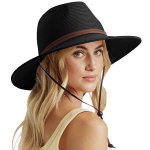 DRESHOW Femme Homme Chapeau de Paille Panama Unisexe Chapeau &Eacute;t&eacute; Large Bord Chapeau de Soleil Anti-UV Chapeau de Soleil (Dreshow, neuf)